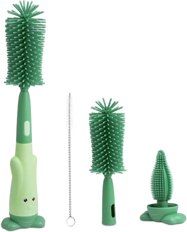 3-in-1 Silicone Baby Bottle Cleaning Brush Set – Bottle, Straw & Pacifier Scrubber
