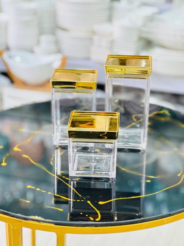 3-Piece Transparent Acrylic Jar Set – Durable & Stylish Storage