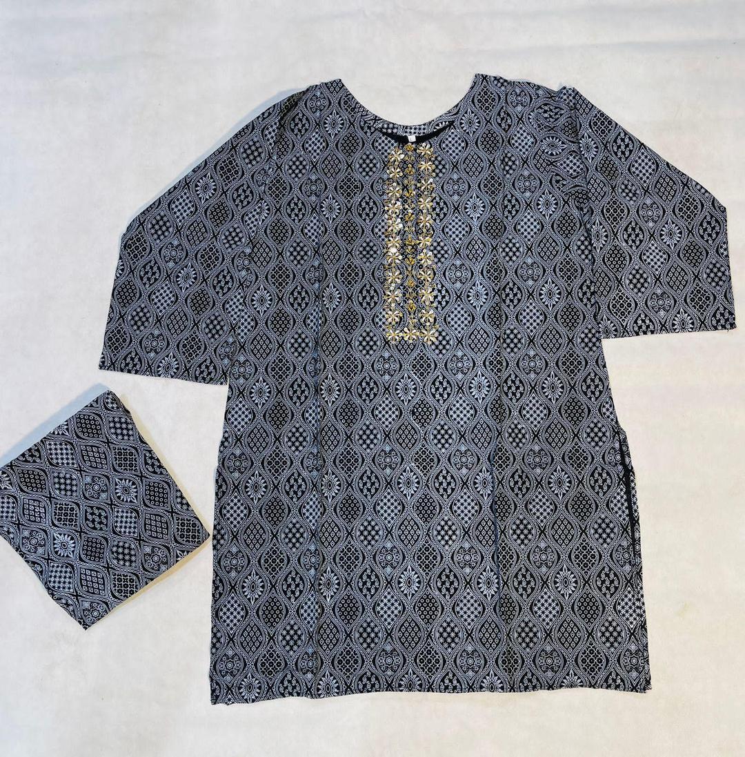 Versatile Black Printed Linen Suit – Perfect for Every Occasion