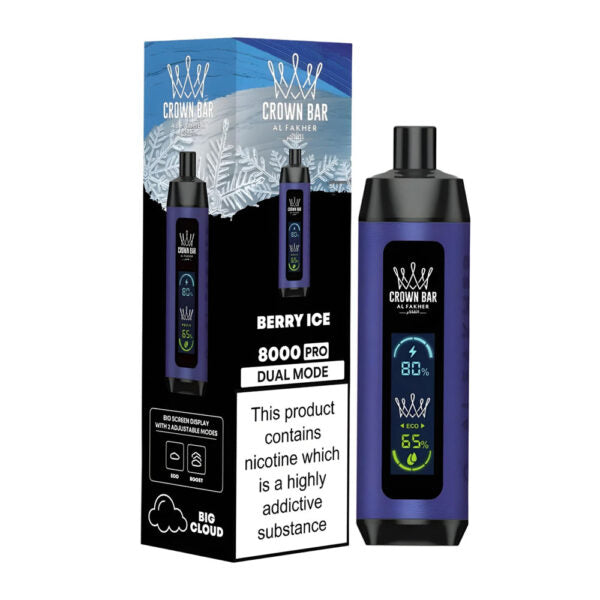 Al Fakher Crown Bar – 8000 Puffs, 5mg Nicotine, Mesh Coil, Rechargeable Vape
