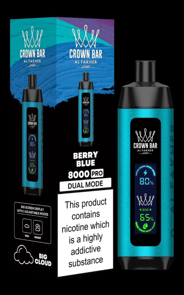 Al Fakher Crown Bar – 8000 Puffs, 5mg Nicotine, Mesh Coil, Rechargeable Vape