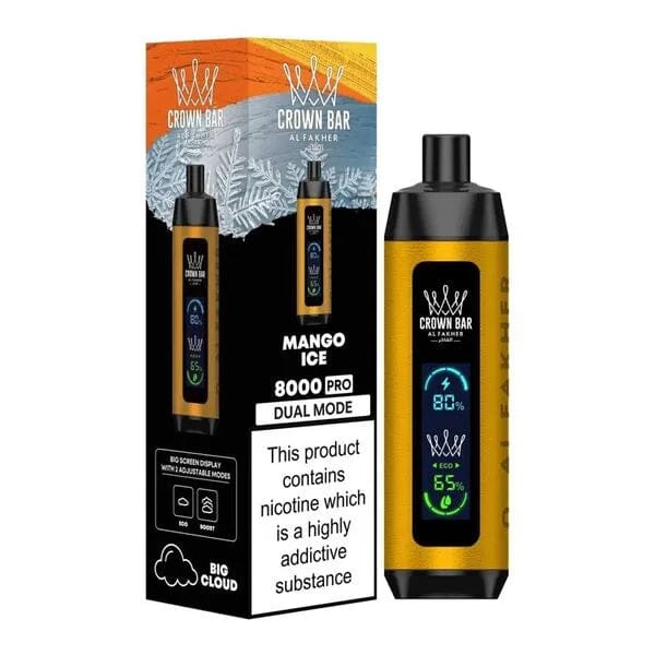 Al Fakher Crown Bar – 8000 Puffs, 5mg Nicotine, Mesh Coil, Rechargeable Vape