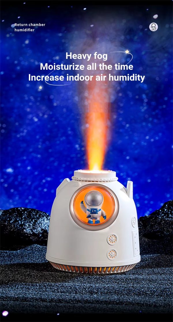 Astronaut Ultrasonic Air Humidifier – 260ml Mini Cool Mist, Night Light & Aroma Diffuser