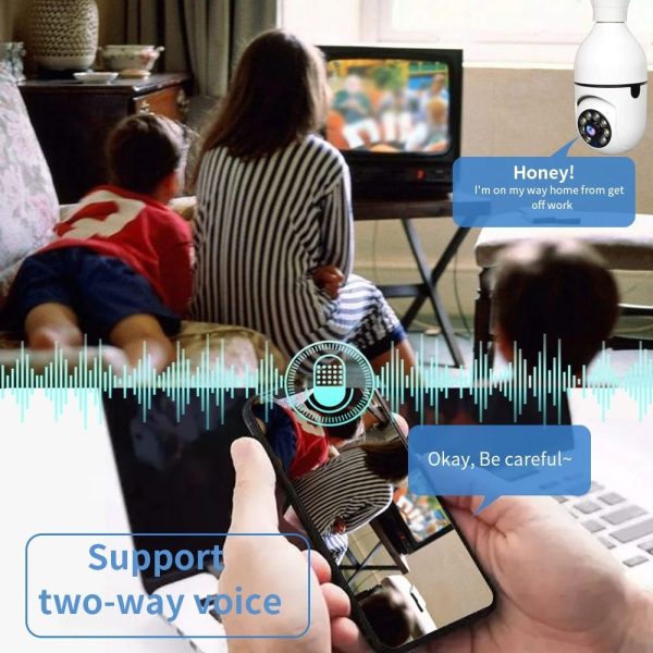 1080P WiFi Bulb Camera – 360° Panoramic View, Night Vision, Full HD Home Security CCTV