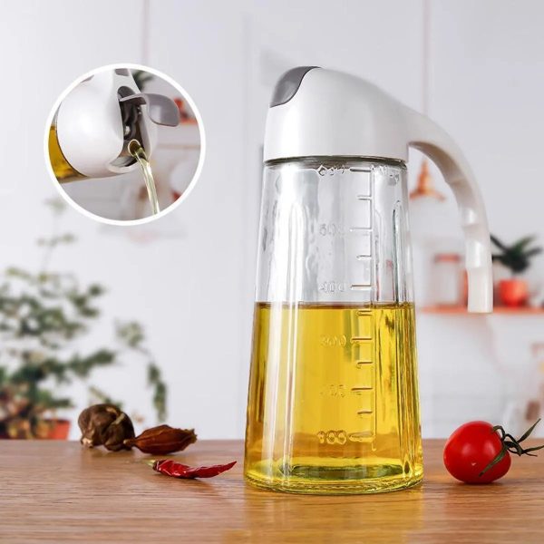 2-in-1 Glass Oil Dispenser Bottle – Pour & Spray (450ml)