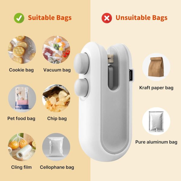 2-in-1 USB Rechargeable Heat Sealing & Cutting Machine – Mini Food Sealer