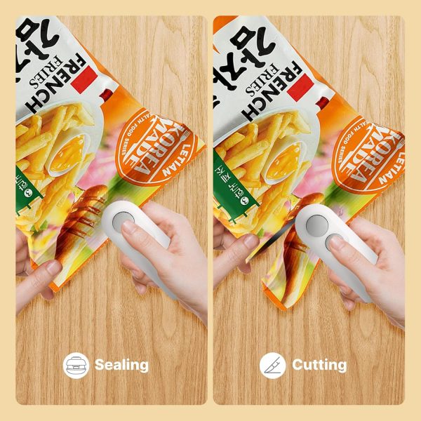 2-in-1 USB Rechargeable Heat Sealing & Cutting Machine – Mini Food Sealer