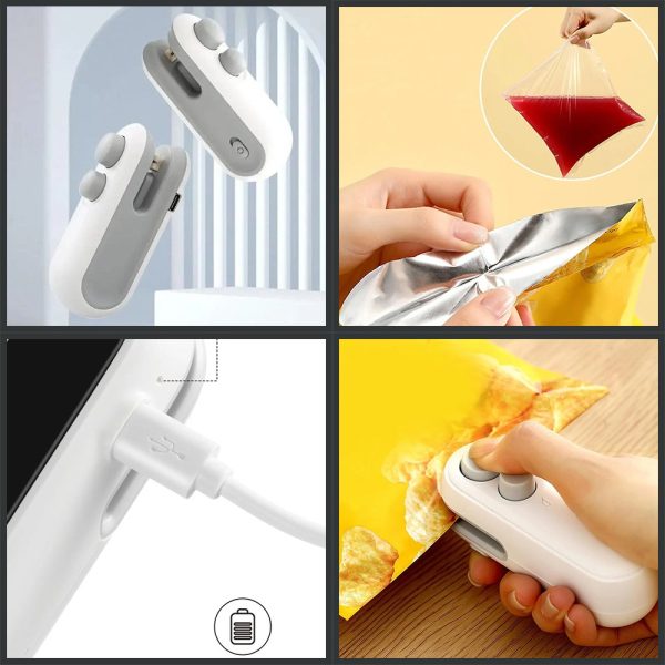 2-in-1 USB Rechargeable Heat Sealing & Cutting Machine – Mini Food Sealer