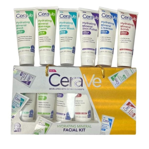 Pack of 6 CeraVe Hydrating Mineral Facial Kit – Ultimate Skincare Combo