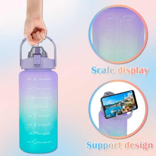 3-Piece Motivational Water Bottle Set – Leakproof & Time Marker