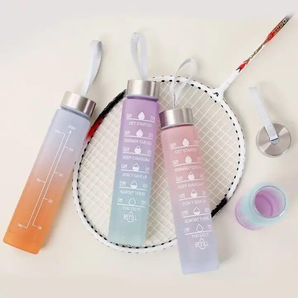 3-Piece Motivational Water Bottle Set – Leakproof & Time Marker