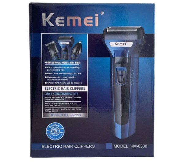 Kemei KM-6330 3-in-1 Rechargeable Shaving Machine