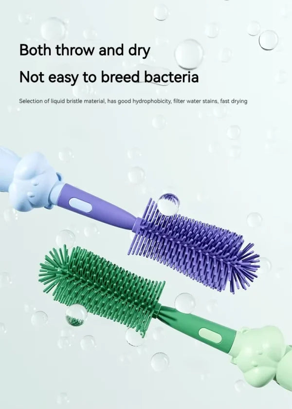 3-in-1 Silicone Baby Bottle Cleaning Brush Set – Bottle, Straw & Pacifier Scrubber