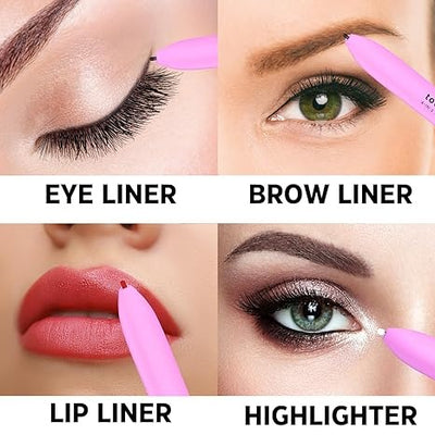 4-in-1 Makeup Pen | Eyeliner, Brow Liner, Lip Liner & Highlighter | Touch-Up Beauty Tool