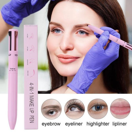 "4-in-1 Waterproof Makeup Pen –EyeBrow, Lip, Highlight & Eye Liner"