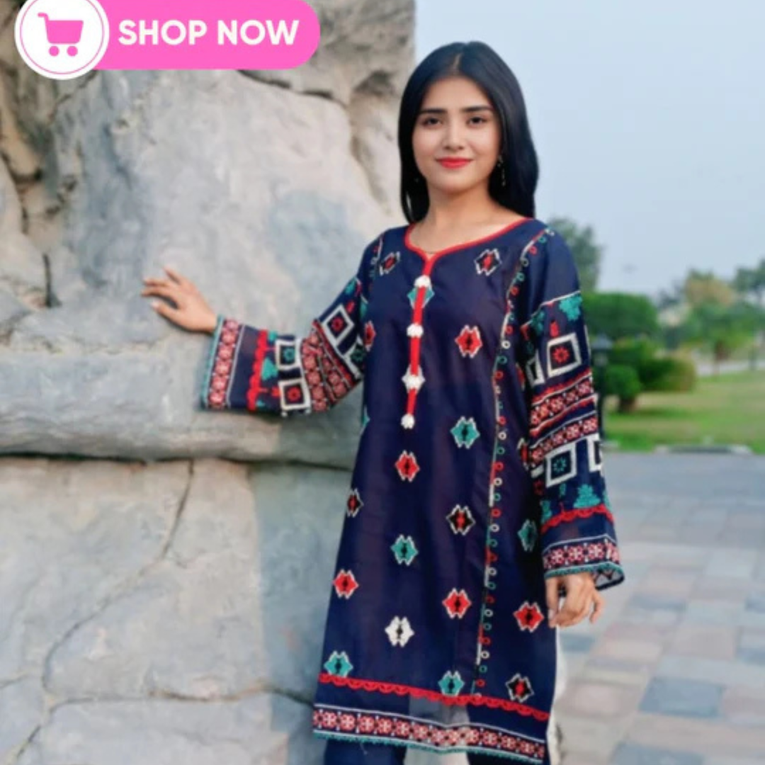 Embroidered Kurti with Trouser – Stylish & Comfortable