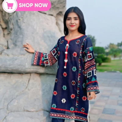 Embroidered Kurti with Trouser – Stylish & Comfortable