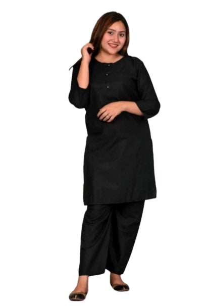 Elegant Black Kurta & Trouser Set