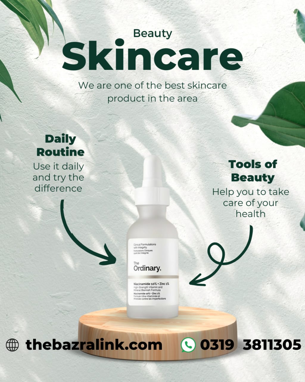 The Ordinary Niacinamide 10% + Zinc 1% – Pore-Minimizing & Oil-Control Serum