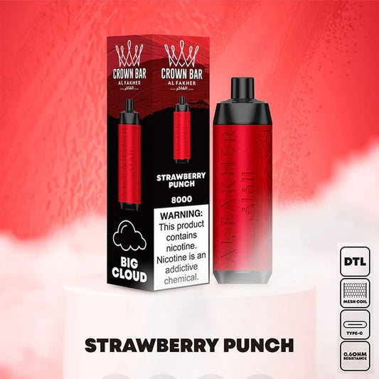 Al Fakher Crown Bar – 8000 Puffs, 5mg Nicotine, Mesh Coil, Rechargeable Vape