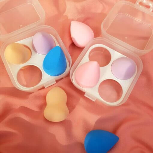 Beauty Blender 4 Pcs Set with Holder | Soft Makeup Sponge for Flawless Blendin