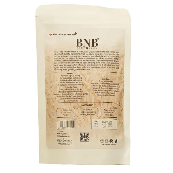 BnB Rice Extract Face Mask – 120g | Brighten & Hydrate Your Skin