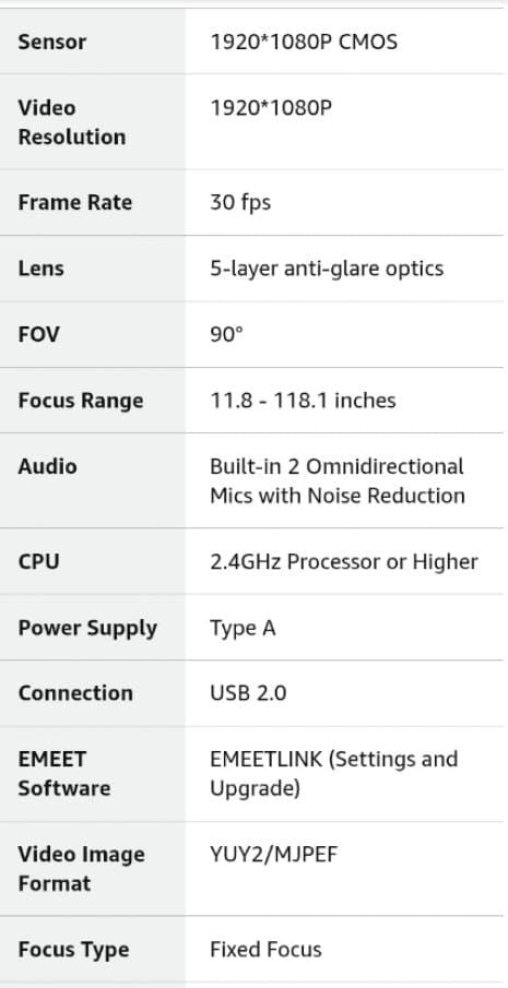 C960 EMEET 1080P HD Webcam with Dual Mics & Privacy Cover