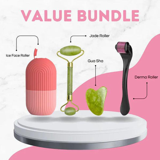 3-in-1 Facial Roller Combo – Jade, Ice & Derma Rollers