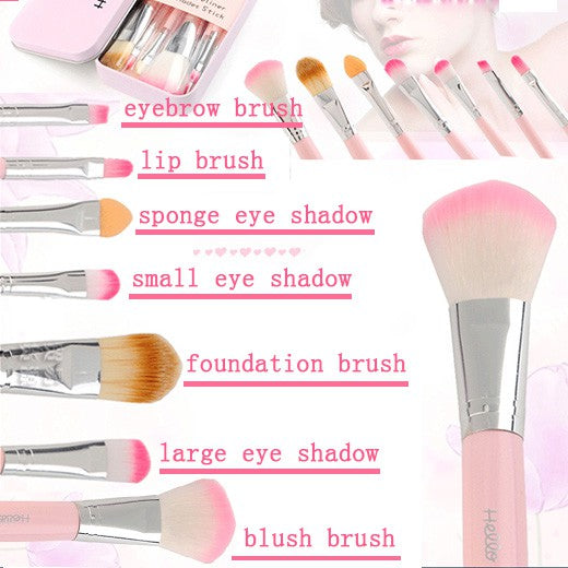 Cute 7-Piece Makeup Brush Set