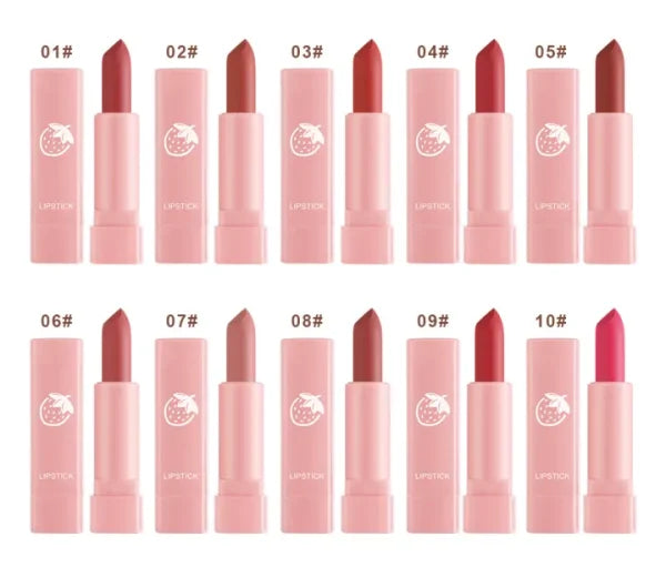 Dragon Ranee 10-Piece Velvet Matte Pink Lipstick Set