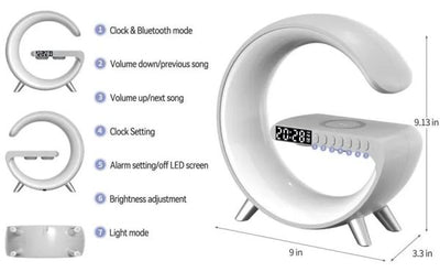 G63 RGB Light Bluetooth Speaker with Wireless Charging & Alarm Clock