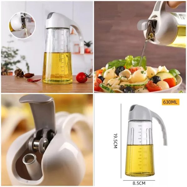 2-in-1 Glass Oil Dispenser Bottle – Pour & Spray (450ml)