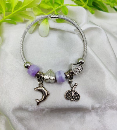 Elegant Dolphin Charm Pandora Bracelet – Purple Accent Jewelry