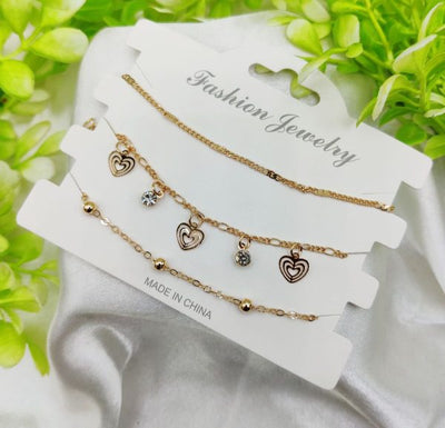 Elegant Triple-Layer Adjustable Bracelet Set – Stylish & Trendy