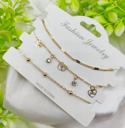 Elegant Triple-Layer Adjustable Bracelet Set – Stylish & Trendy