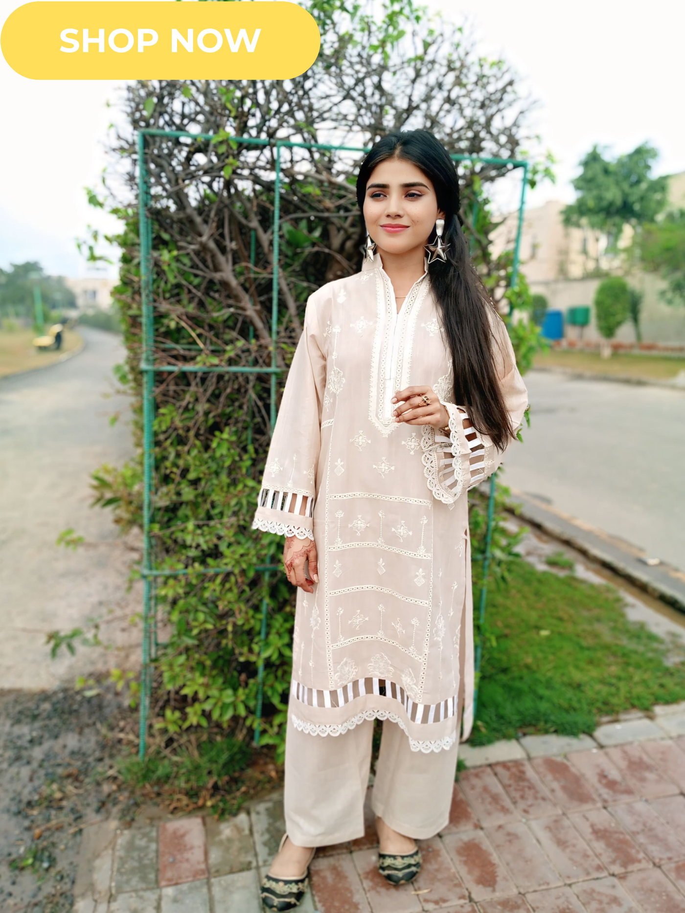 Embroidered Two-Piece Kurta Set