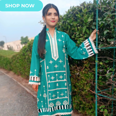 Embroidered Two-Piece Kurta Set