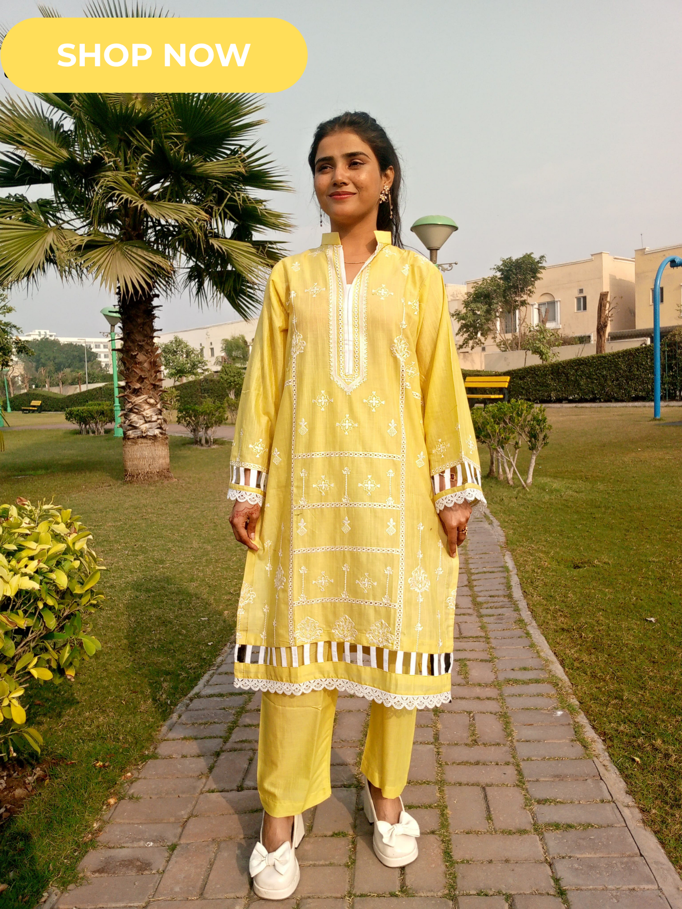 Embroidered Two-Piece Kurta Set