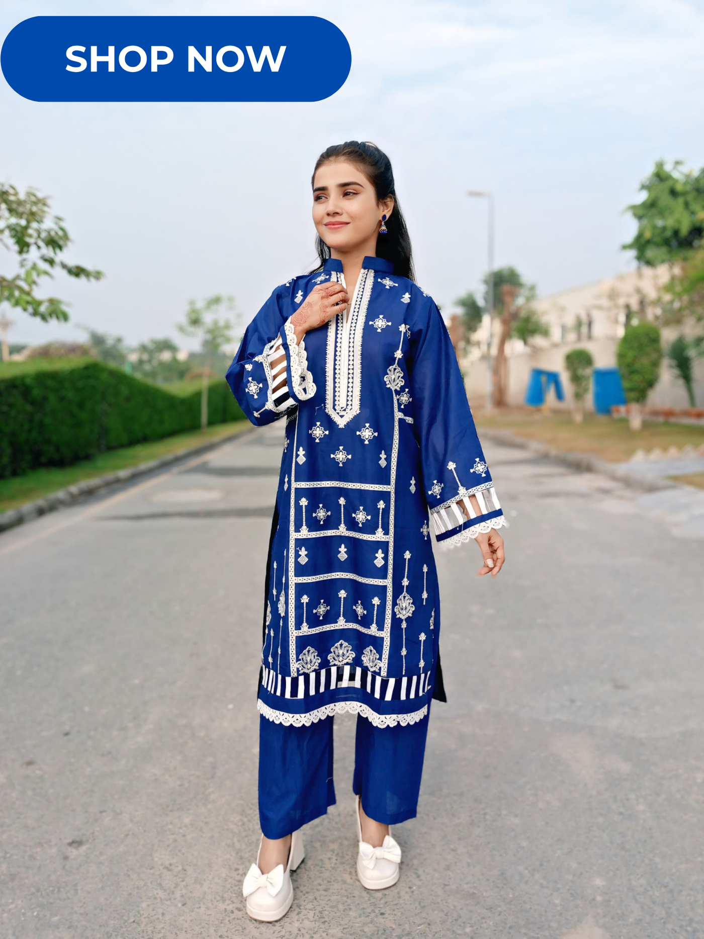 Embroidered Two-Piece Kurta Set