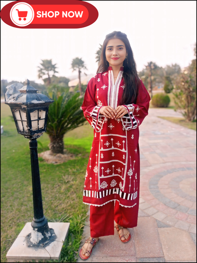 Embroidered Two-Piece Kurta Set