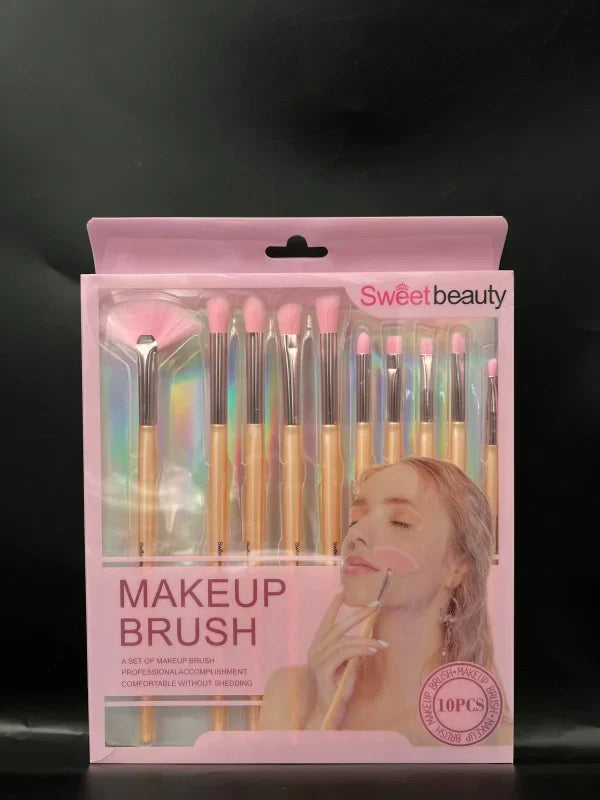 "Sweet Beauty 10-Piece Makeup Brush Set"